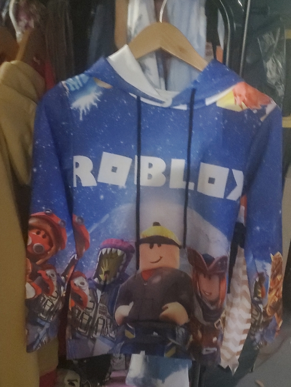 Roblox Blue Graphic Pullover Hoodie for Kids
